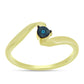 Goldplattierter Silberring mit blauem Diamant