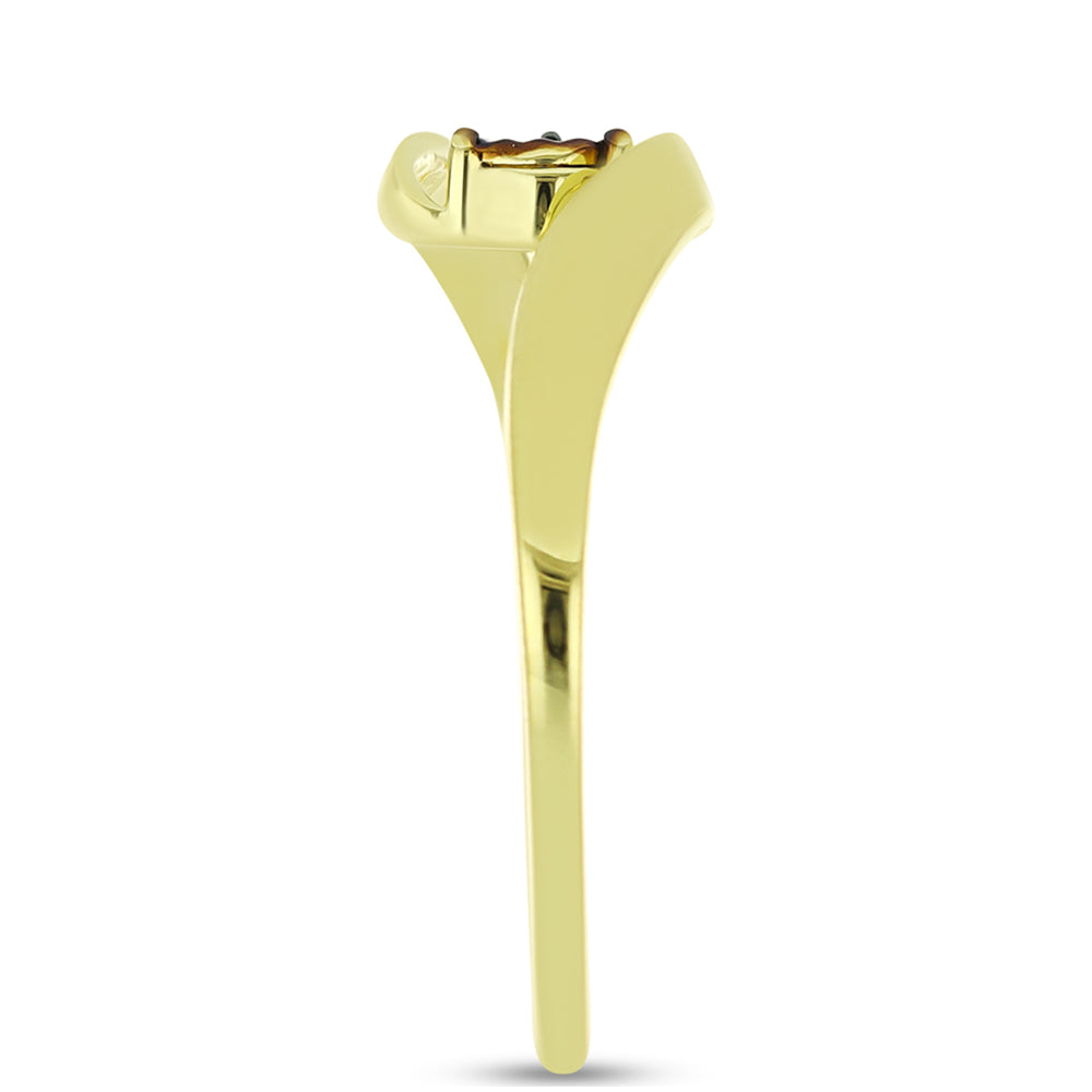 Goldplattierter Silberring mit blauem Diamant 4 