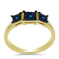 Goldplattierter Silberring mit blauem Diamant