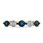 Goldplattierter Silberring mit blauem Diamant und weißem Topas
