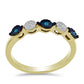 Goldplattierter Silberring mit blauem Diamant und weißem Topas