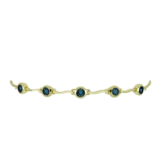 Goldplattiertes Silberarmband mit blauem Diamant