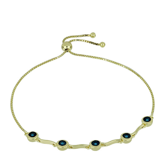 Goldplattiertes Silberarmband mit blauem Diamant