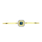 Goldplattierter Silberarmreif mit blauem Diamant und weißem Topas