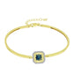 Goldplattierter Silberarmreif mit blauem Diamant und weißem Topas