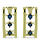 Goldplattierte Silberohrringe mit blauem Diamant