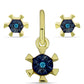 schmuckgarnitur aus Goldplattierte Silber mit blauem Diamant