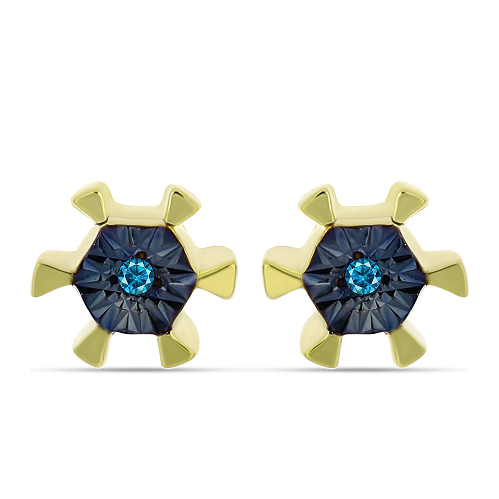 schmuckgarnitur aus Goldplattierte Silber mit blauem Diamant 2 