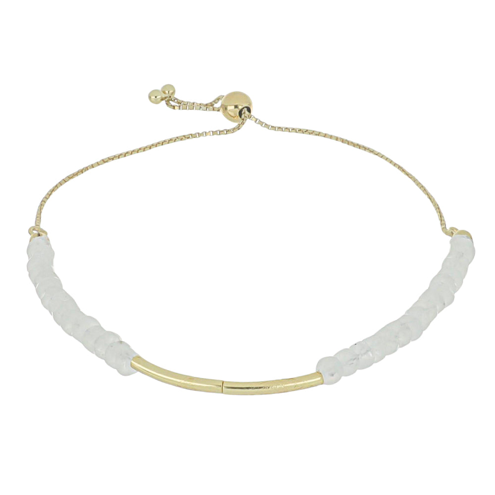 Goldplattiertes Silberarmband mit Regenbogenmondstein 1 