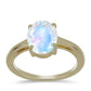 Goldplattierter Silberring mit Regenbogenmondstein
