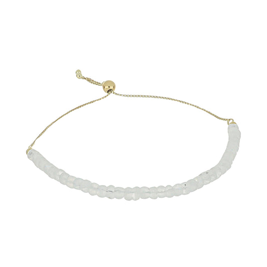 Goldplattiertes Silberarmband mit Regenbogenmondstein