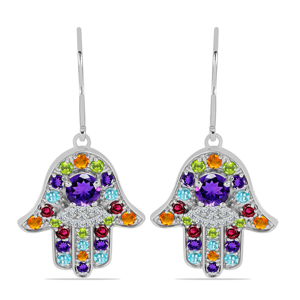 Silberohrringe mit marokkanischem Amethyst 1 