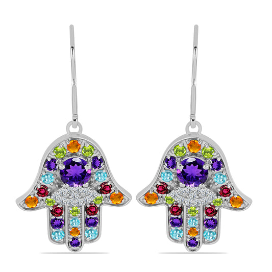 Silberohrringe mit marokkanischem Amethyst