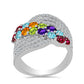 Silberring mit marokkanischem Amethyst und Peridot aus Changbai