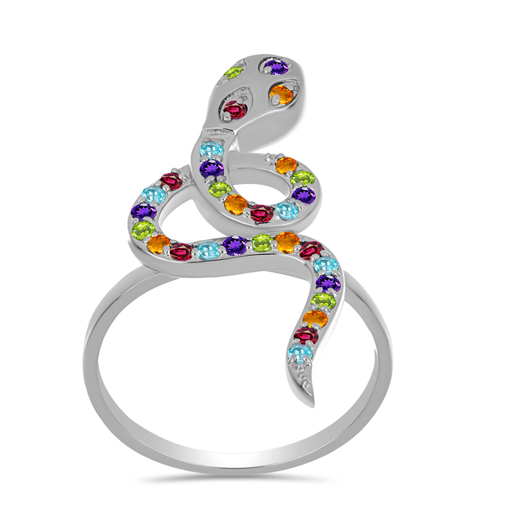 Silberring mit marokkanischem Amethyst und Zitrin aus dem Ural 3 