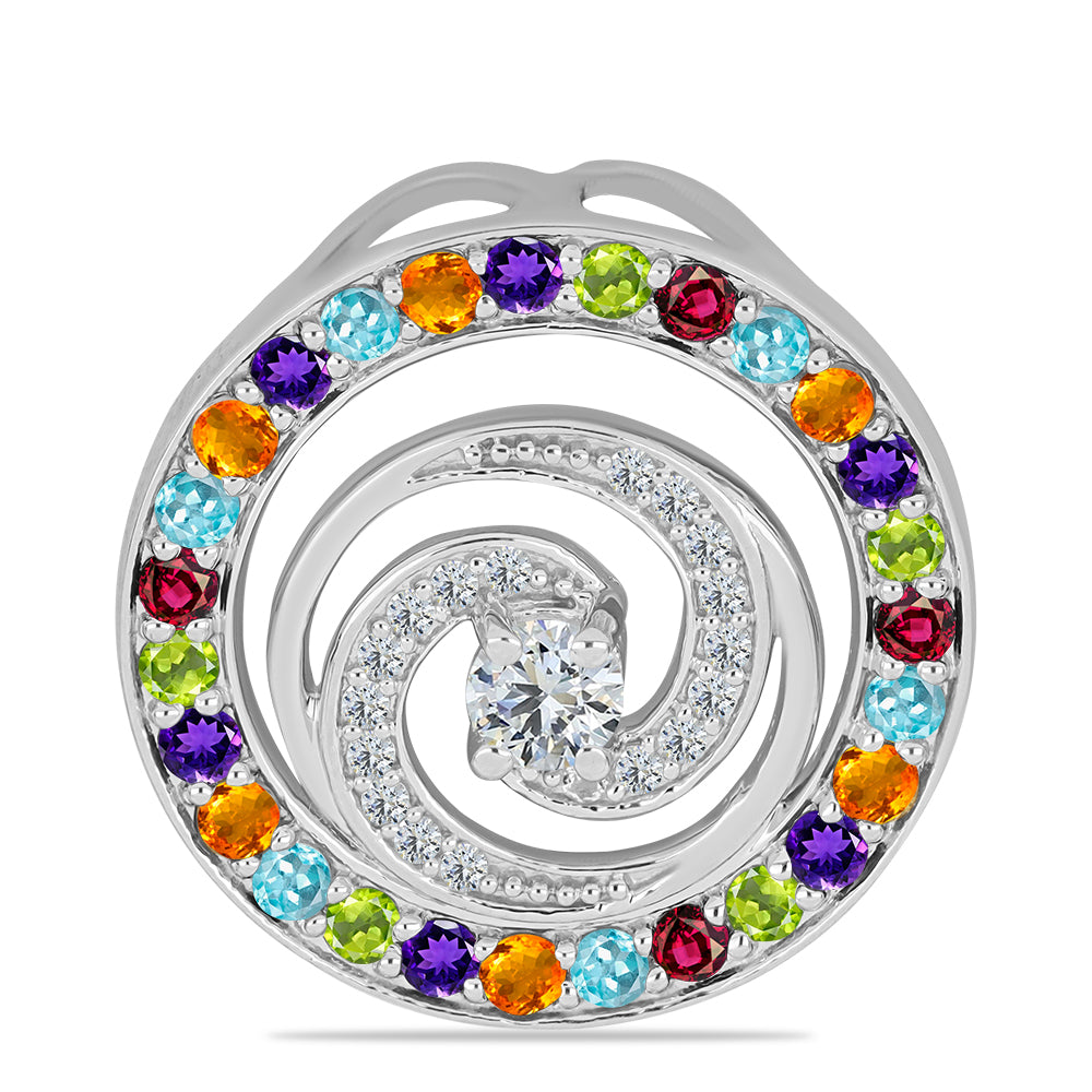 Silberanhänger mit marokkanischem Amethyst und goldfarbenem Rio Zitrin 1 