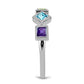 Silberring mit marokkanischem Amethyst und Peridot aus Changbai