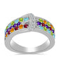 Silberring mit marokkanischem Amethyst und Peridot aus Changbai