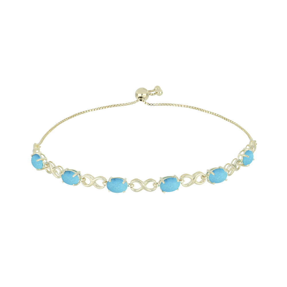 Goldplattiertes Silberarmband mit Dornröschen Türkis