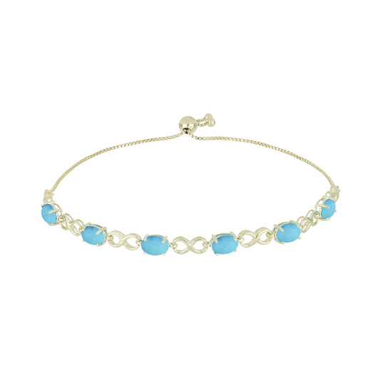 Goldplattiertes Silberarmband mit Dornröschen Türkis