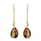 Goldplattierte Silberohrringe mit Cognac-Quarz