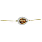 Goldplattiertes Silberarmband mit Cognac-Quarz und weißem Topas