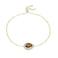 Goldplattiertes Silberarmband mit Cognac-Quarz und weißem Topas