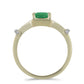 Goldplattierter Silberring mit brasilianischem Smaragd und weißem Topas