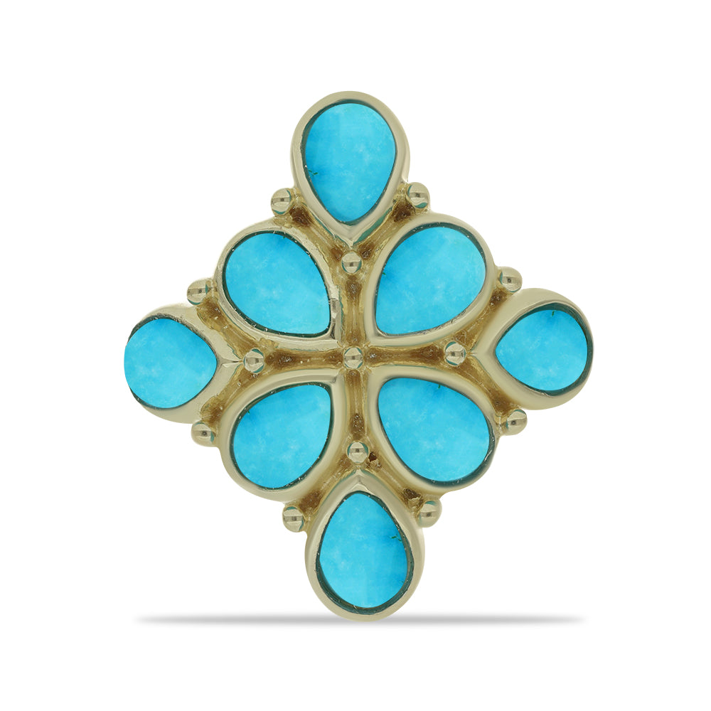 Goldplattierter Silberring mit Dornröschen Türkis 1 