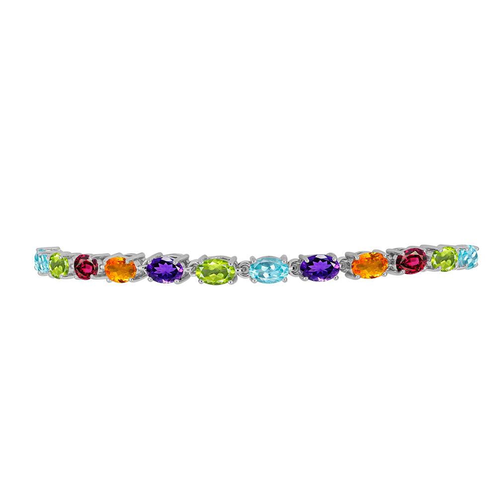 Silberarmband mit marokkanischem Amethyst und Peridot aus Changbai