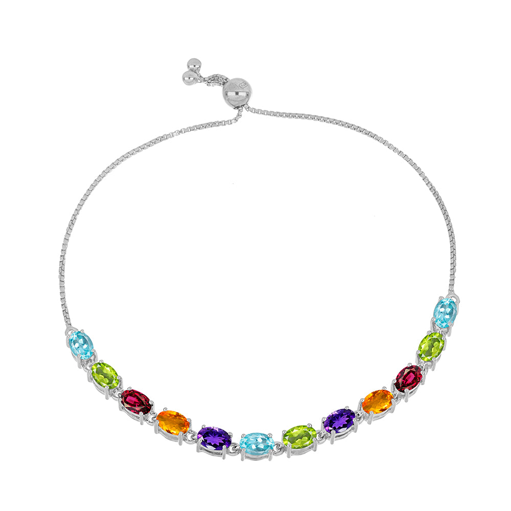 Silberarmband mit marokkanischem Amethyst und Peridot aus Changbai 1 