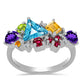 Silberring mit marokkanischem Amethyst und goldfarbenem Rio Zitrin