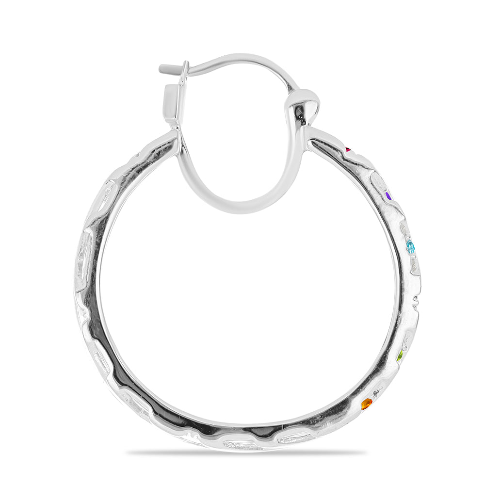 Silberohrringe mit marokkanischem Amethyst und Peridot aus Changbai