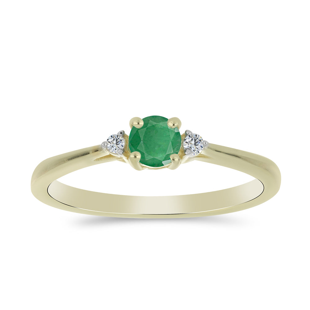 Goldplattierter Silberring mit brasilianischem Smaragd und weißem Topas 3 