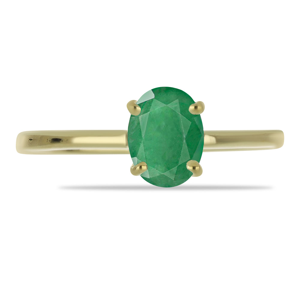 Goldplattierter Silberring mit brasilianischem Smaragd 1 