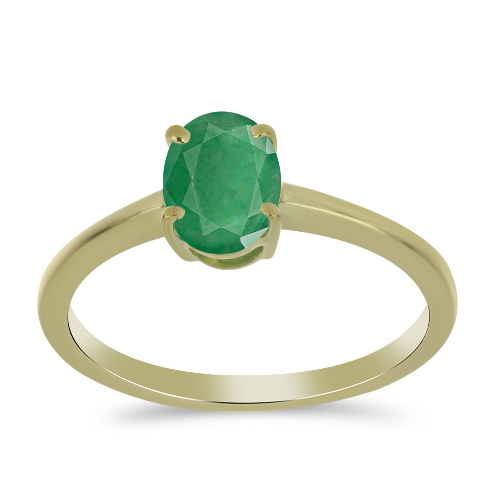 Goldplattierter Silberring mit brasilianischem Smaragd 3 