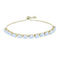 Goldplattiertes Silberarmband mit Regenbogenmondstein