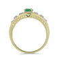 Goldplattierter Silberring mit brasilianischem Smaragd und weißem Topas