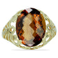 Goldplattierter Silberring mit Cognac-Quarz
