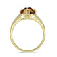 Goldplattierter Silberring mit Cognac-Quarz und weißem Topas