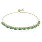 Goldplattiertes Silberarmband mit brasilianischem Smaragd und weißem Topas