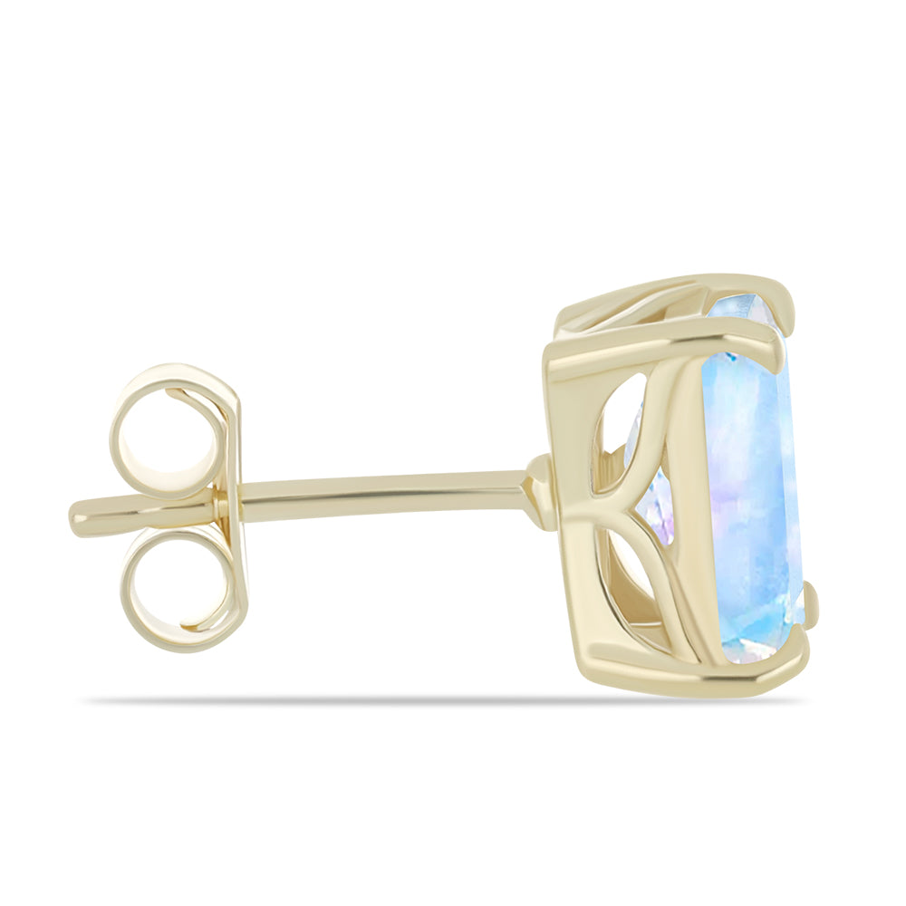 Goldplattierte Silberohrringe mit Regenbogenmondstein 2 