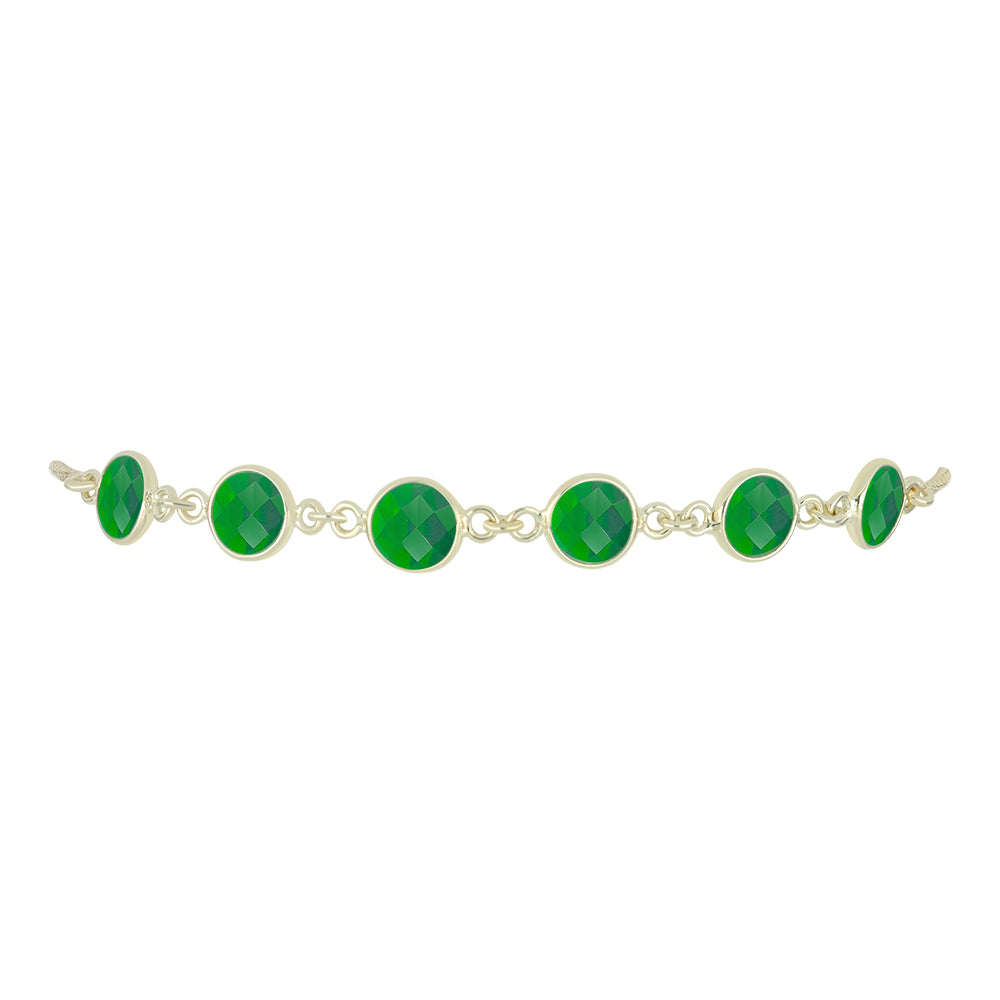 Goldplattiertes Silberarmband mit brasilianischem Smaragd 2 