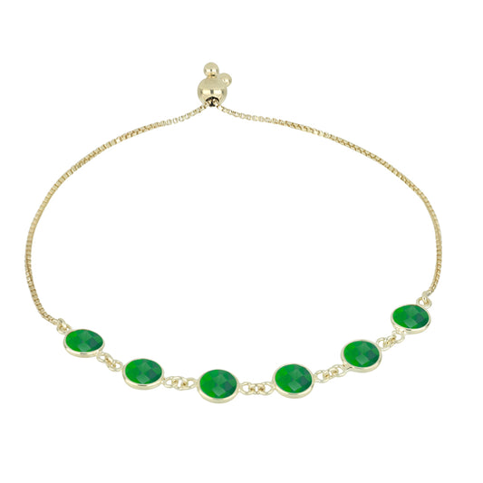 Goldplattiertes Silberarmband mit brasilianischem Smaragd