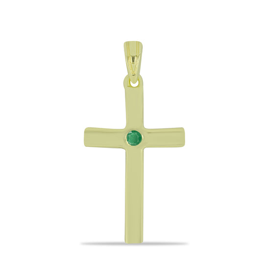 Goldplattierter Silberanhänger mit brasilianischem Smaragd