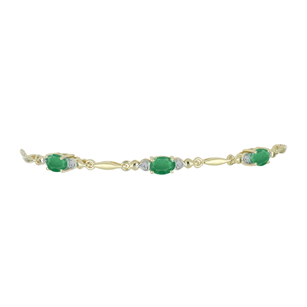 Goldplattiertes Silberarmband mit brasilianischem Smaragd und weißem Topas 2 