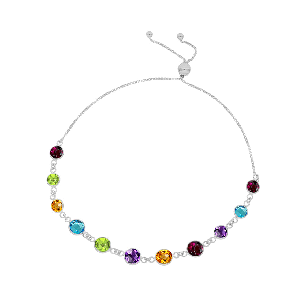 Silberarmband mit marokkanischem Amethyst und Peridot aus Changbai 1 