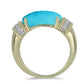 Goldplattierter Silberring mit Dornröschen Türkis und weißem Topas