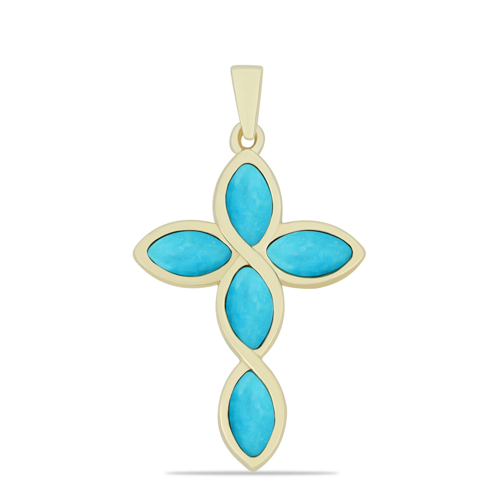 Goldplattierter Silberanhänger mit Dornröschen Türkis 1 