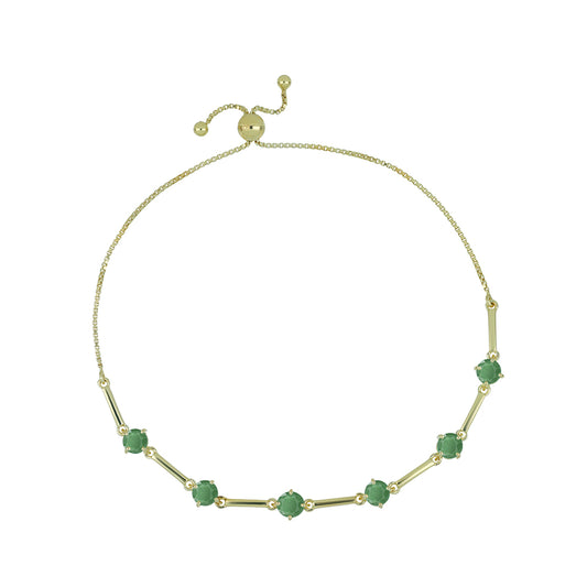 Goldplattiertes Silberarmband mit brasilianischem Smaragd